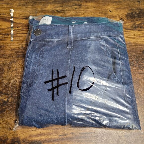 Lane Bryant Trouser Jeans 14 Wide Leg High Rise Medium Dark Wash Stretch Denim - Picture 13 of 13